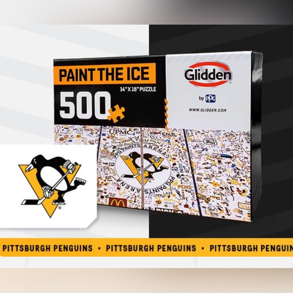 Pittsburgh Penguins Paint the Ice 500 Piece Puzzle FACTORY SEALED
